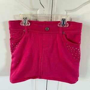 Girls Pink Mini Skort with Pocket Embellishments
